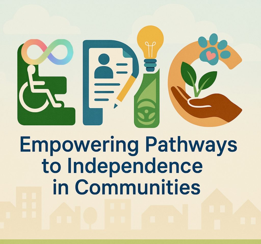 Logo for EPIC, which stands for Empowering Pathways to Independence in Communities.