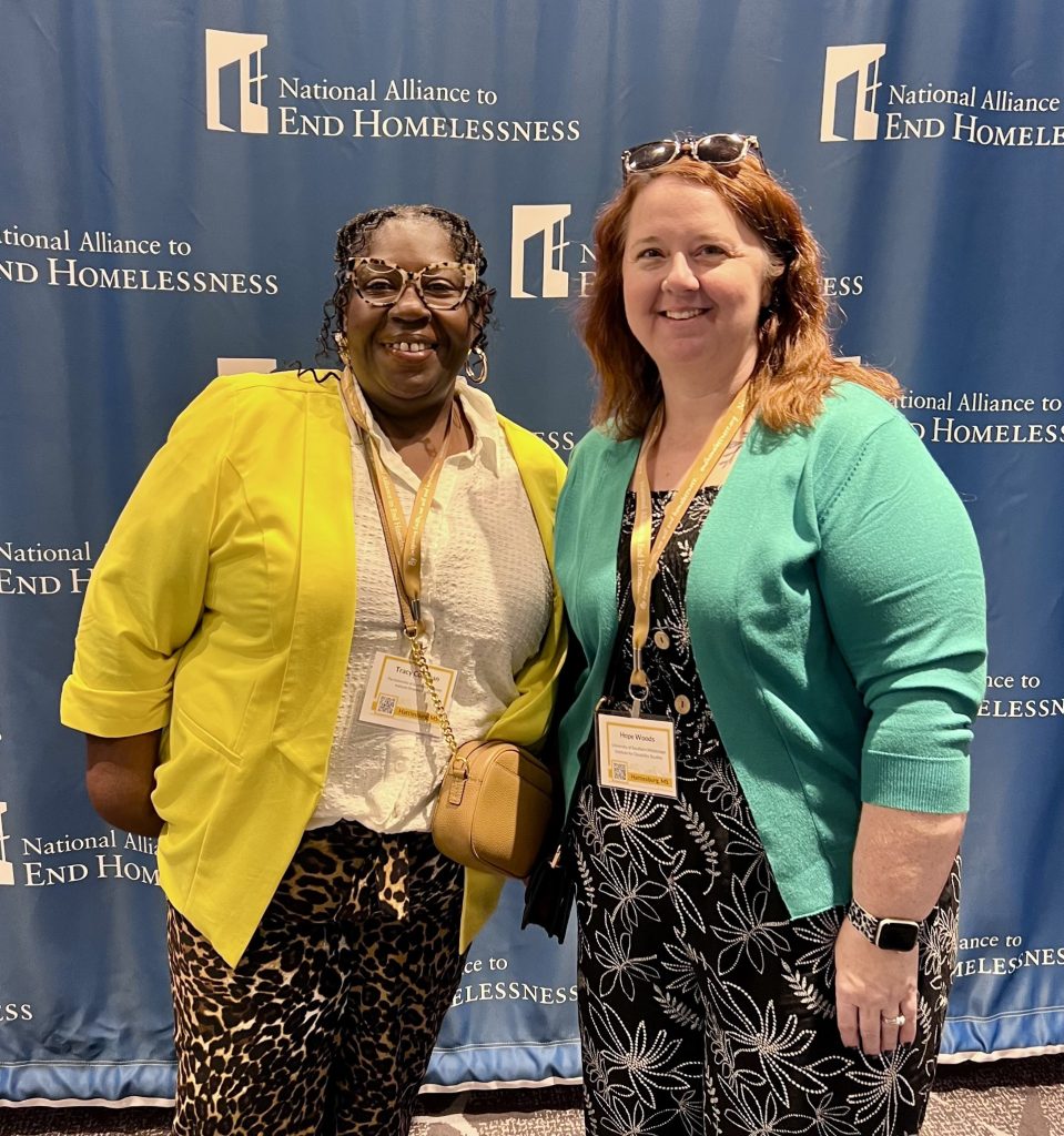 Tracy Coleman and Hope Woods at the 2025 National Alliance to End Homelessness Convention in Washington, D.C.
