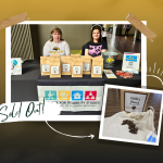 Jordan and Haley selling coffee at the IDS booth set up for the USM Holiday Maker's Market.